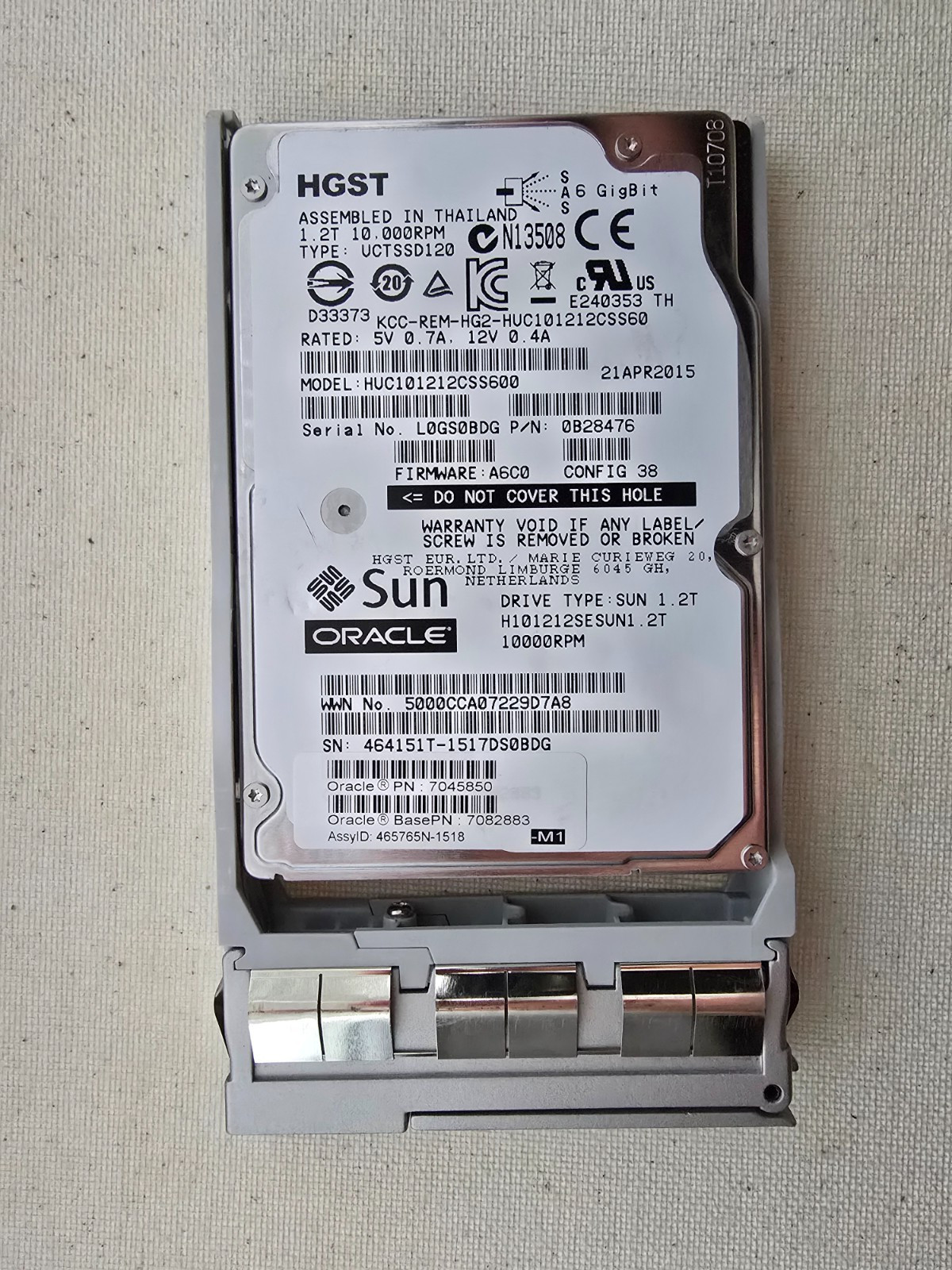 Sun 7045850 / Hitachi HUC101212CSS600 / 1.2TB SAS 6Gb/s 2.5in SFF SAS Hard Drive