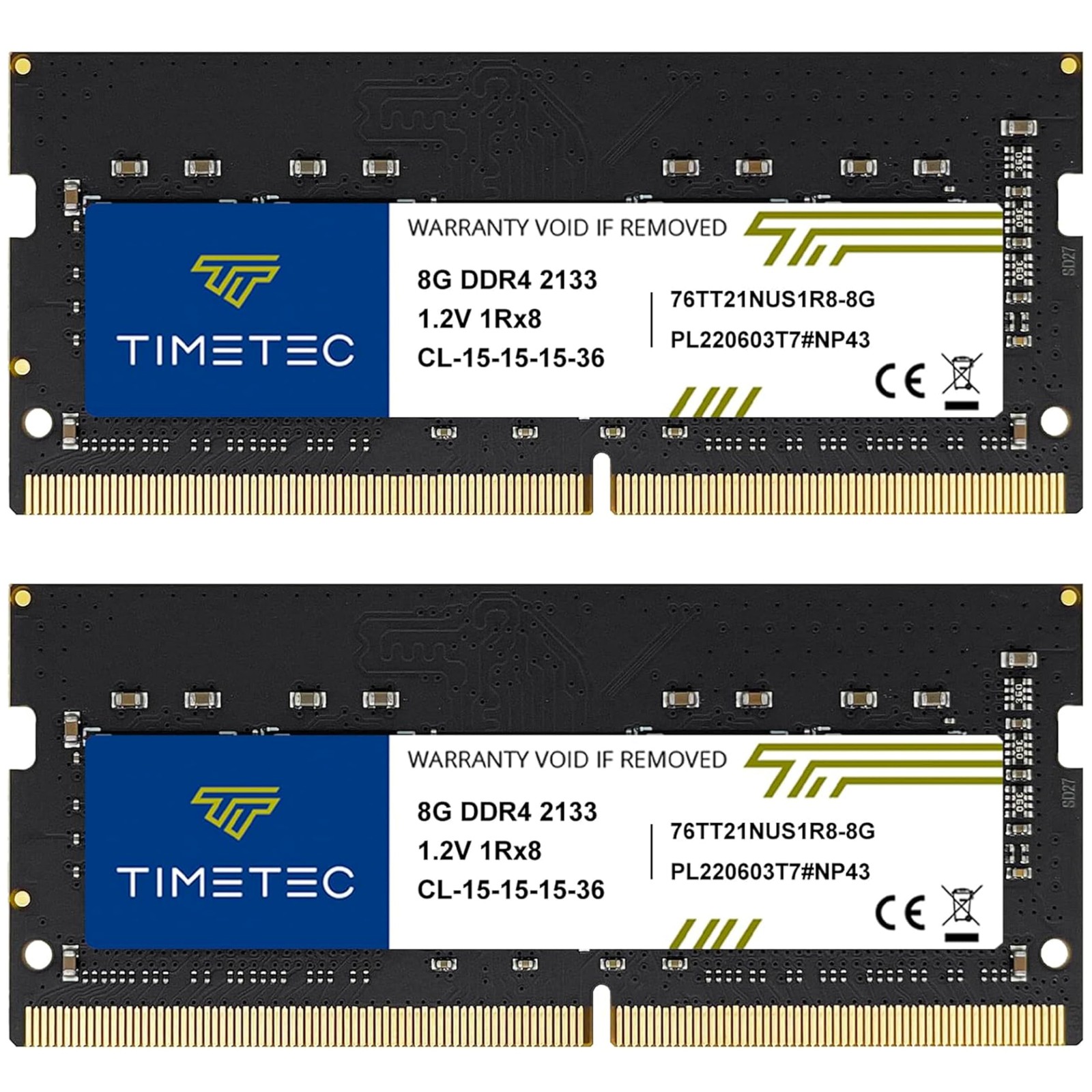 Timetec 16GB KIT(2x8GB) DDR4 2133MHz PC4-17000 Non-ECC Unbuffered 1.2V CL15 1Rx8