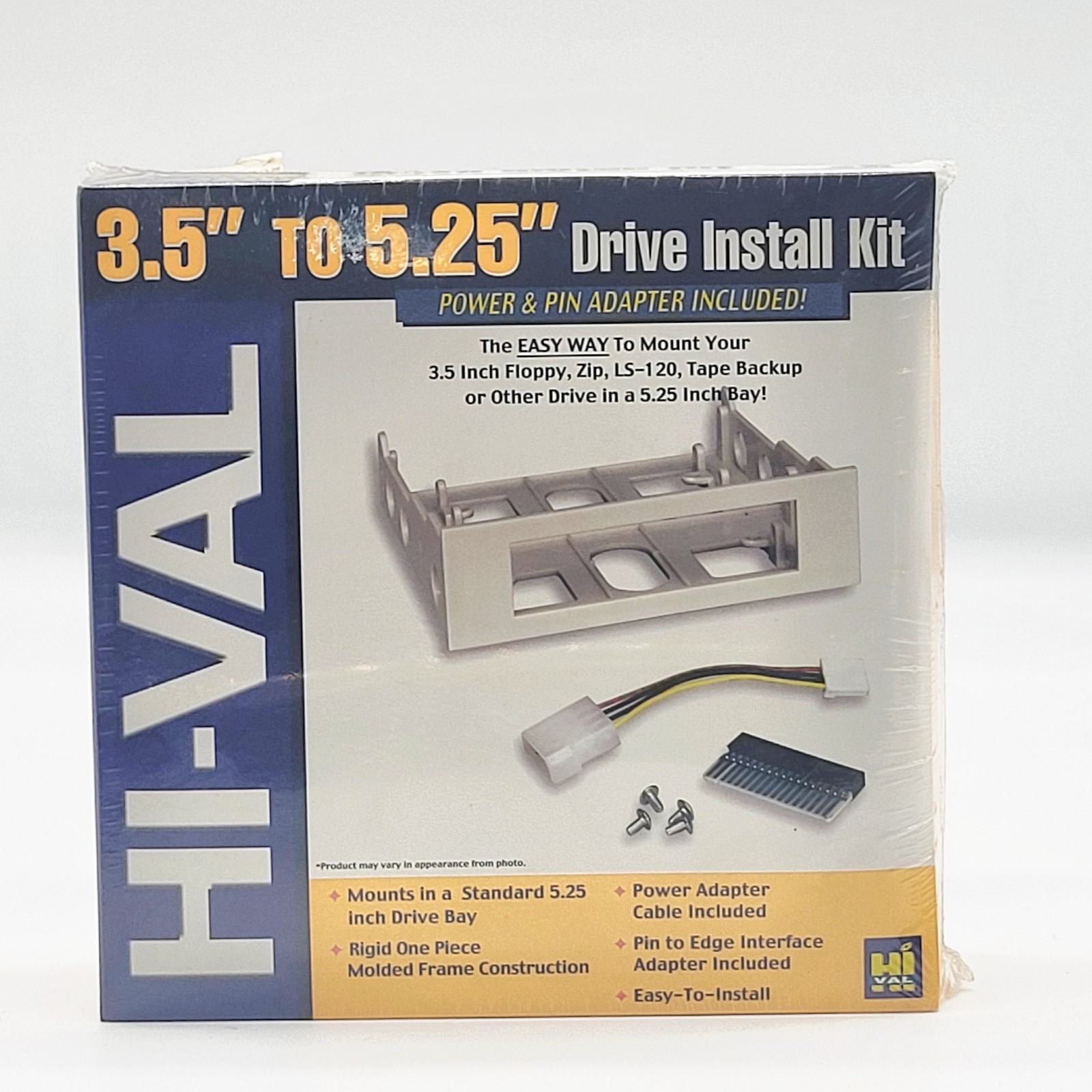 Hi-Val H-INSKIT 3.5" to 5.25" Drive Bay Install Kit Sealed NOS Vintage PC