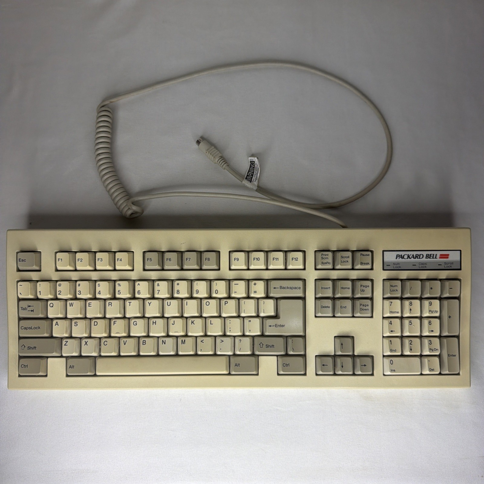 Packard Bell English Keyboard Vintage Keyboard 5139 Metal Bottom UNTESTED