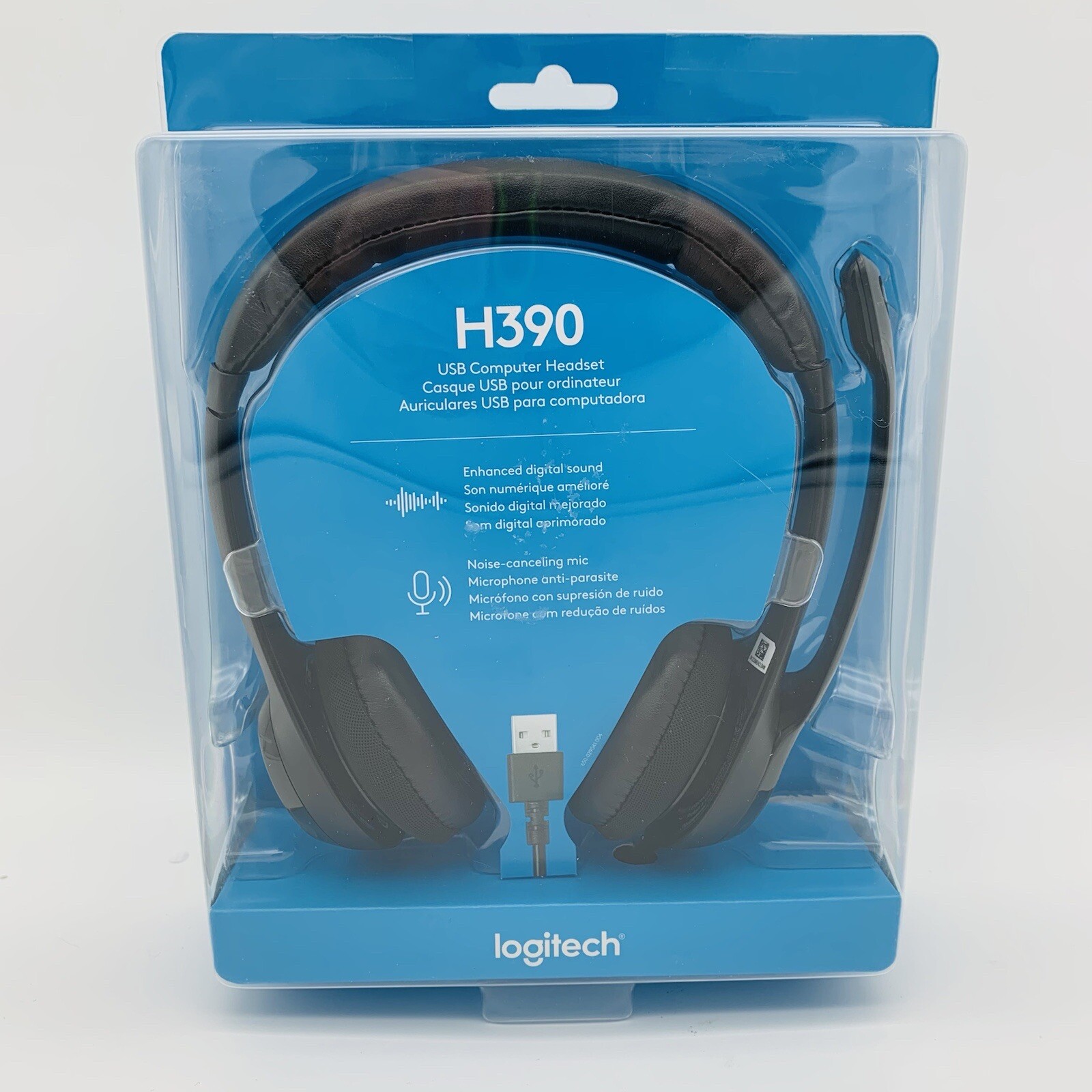 Logitech H390 Over-Head Comfort USB Headphones Noise-Canceling Microphone - NEW