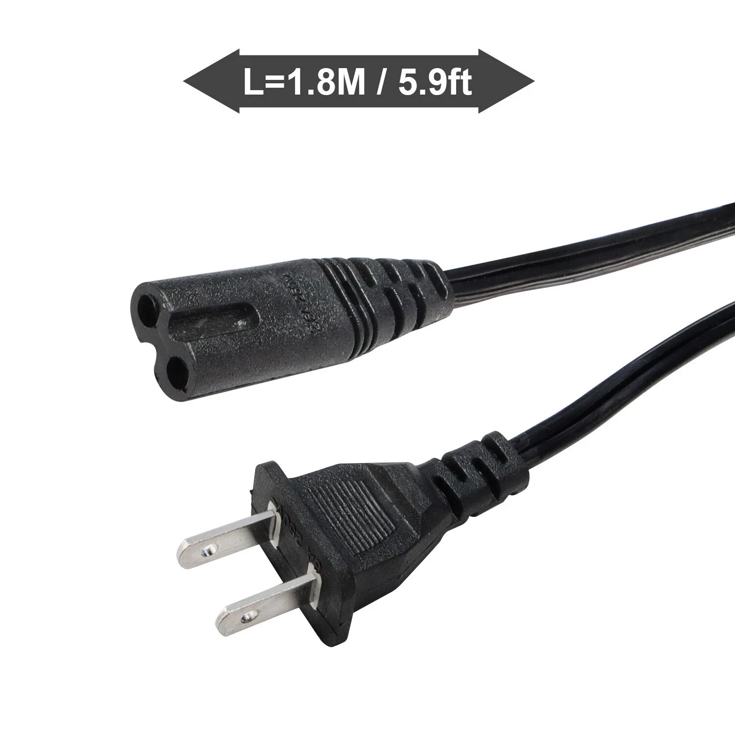 Lot 20 US 2 Prong 2Pin Power Cord Cable Charge Adapter PC Laptop PS2 PS3 6 Foot