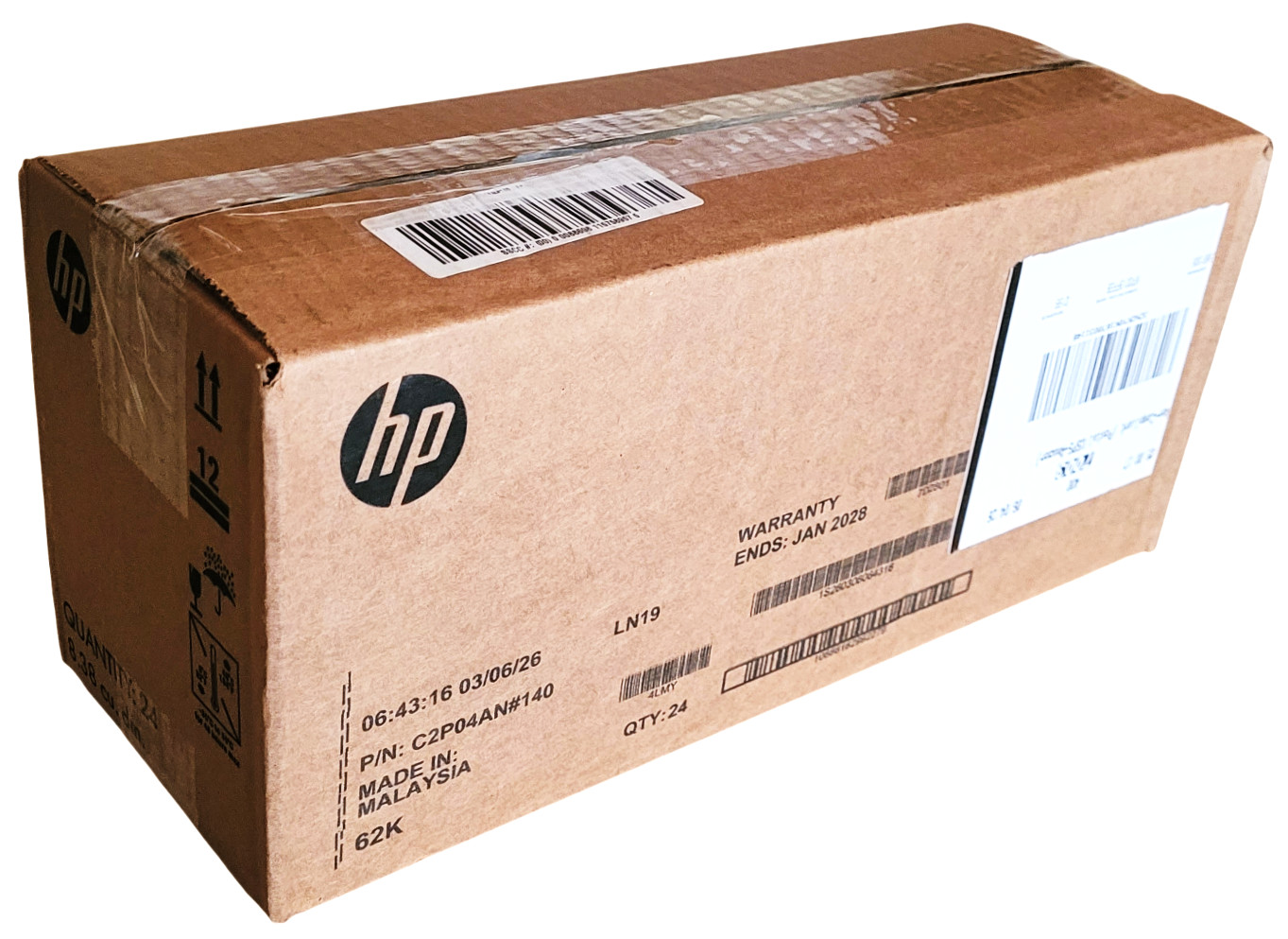 HP 62 Black C2P04AN#140 Ink Cartridge Pack of 24 Exp: 01-2028