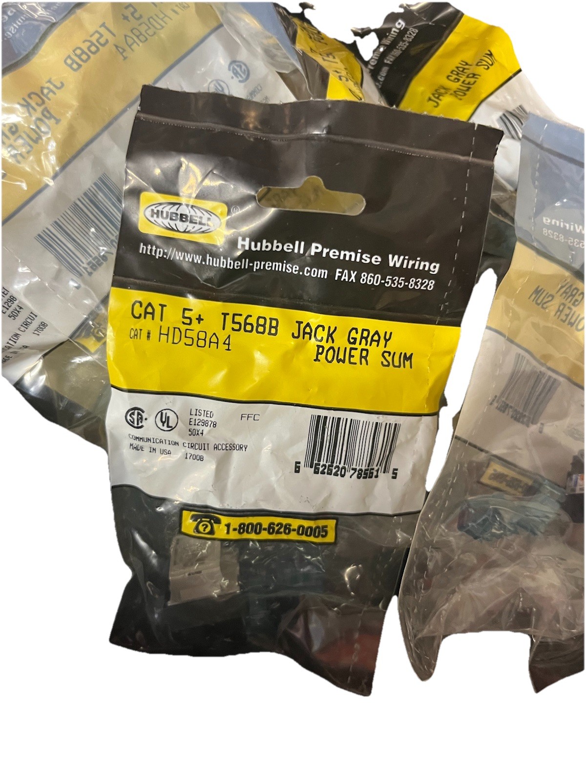 10 count Hubbell Cat 5+ T568B Jack Gray HD58A4 PACK OF TEN Brand new unopened