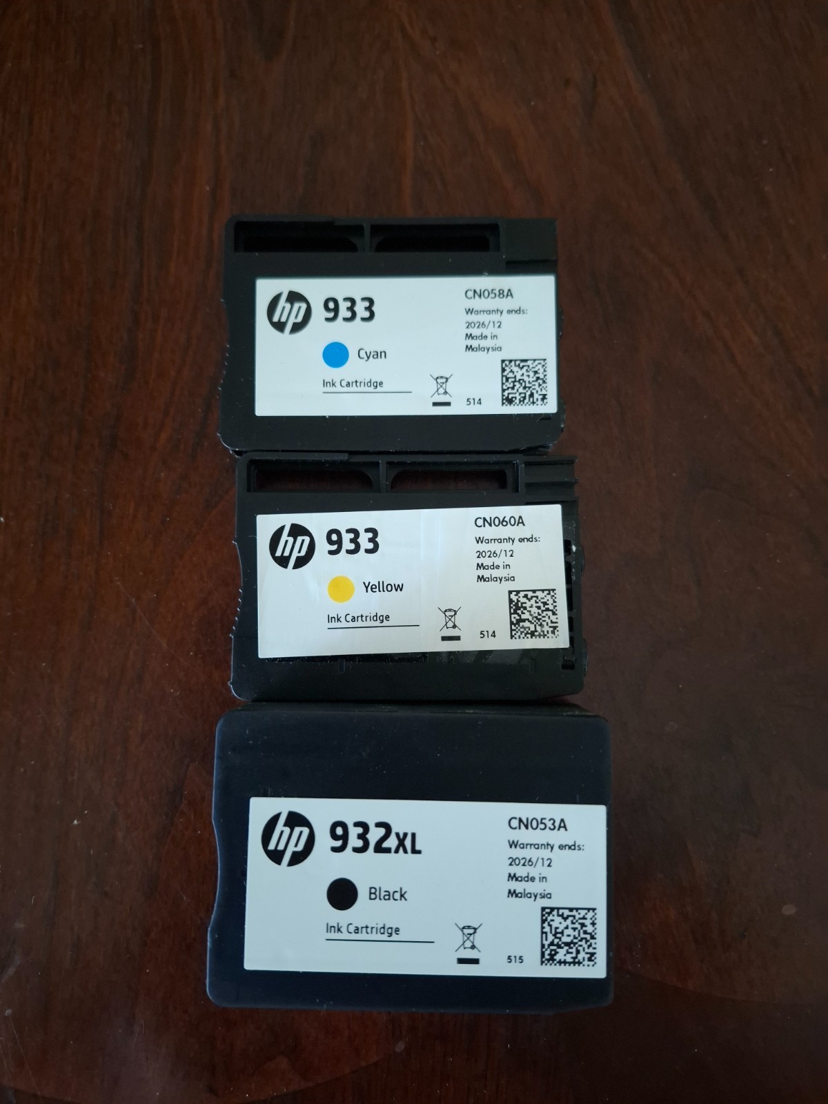 lot HP  932xl Black 933 yellow cyan New no Box  Ink Cartridges  Fast Ship 12/26
