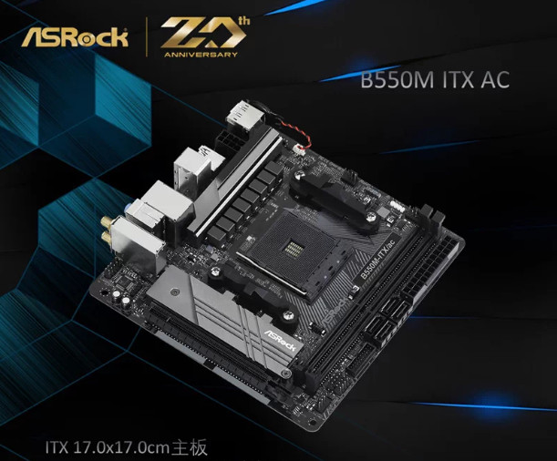 ASRock B550M-ITX/AC AM4 AMD B550 Mini ITX AMD Motherboard