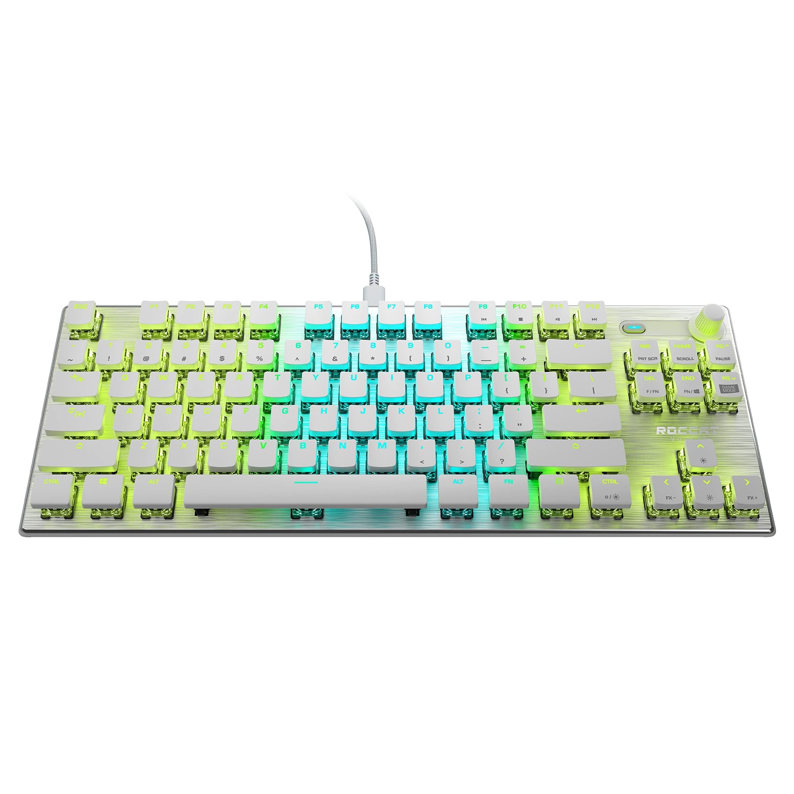 ROCCAT Vulcan TKL Pro PC USB-C Gaming Keyboard, Linear Optical Titan White