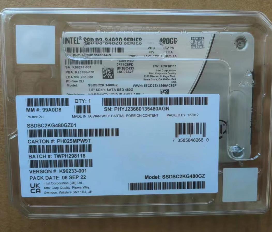 480GB compatible Intel S4620 SSD SATA 6Gb/s 2.5" SATA III SSDSC2KG480GZ01 SSD
