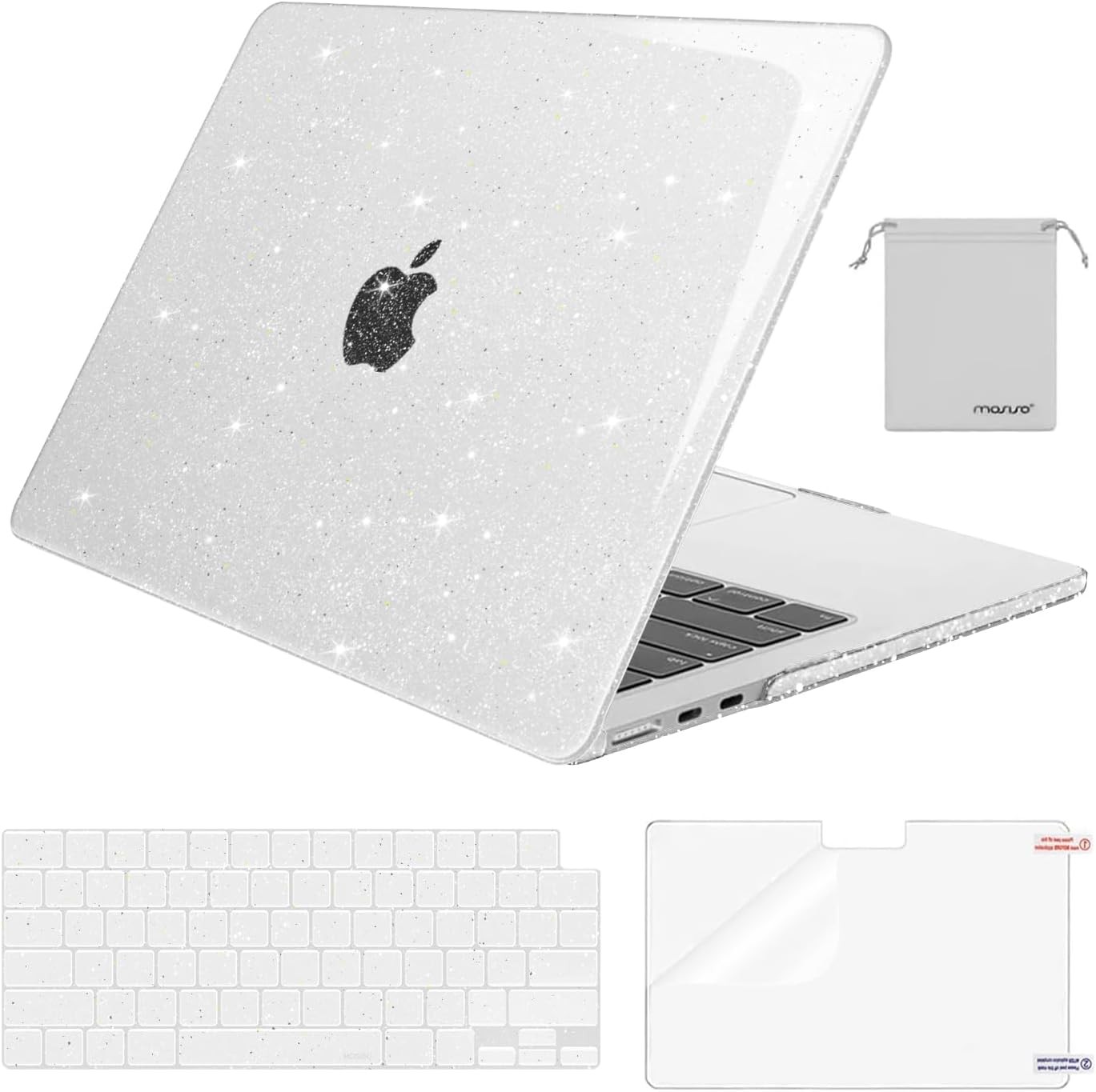 Sleeve for MacBook Air 13 inch - Glitter Cover with Bling Sparkly Hard Shell
