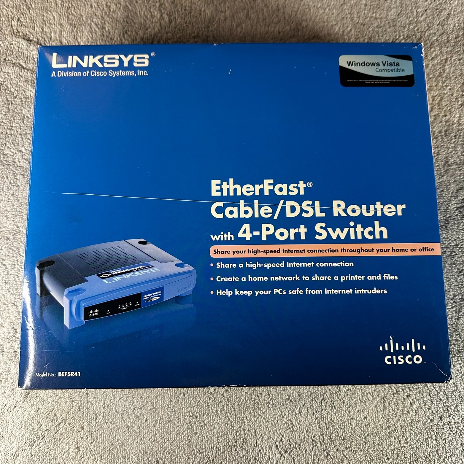 Linksys BEFSR41 Cable/DSL Router with 4-Port Switch Brand New