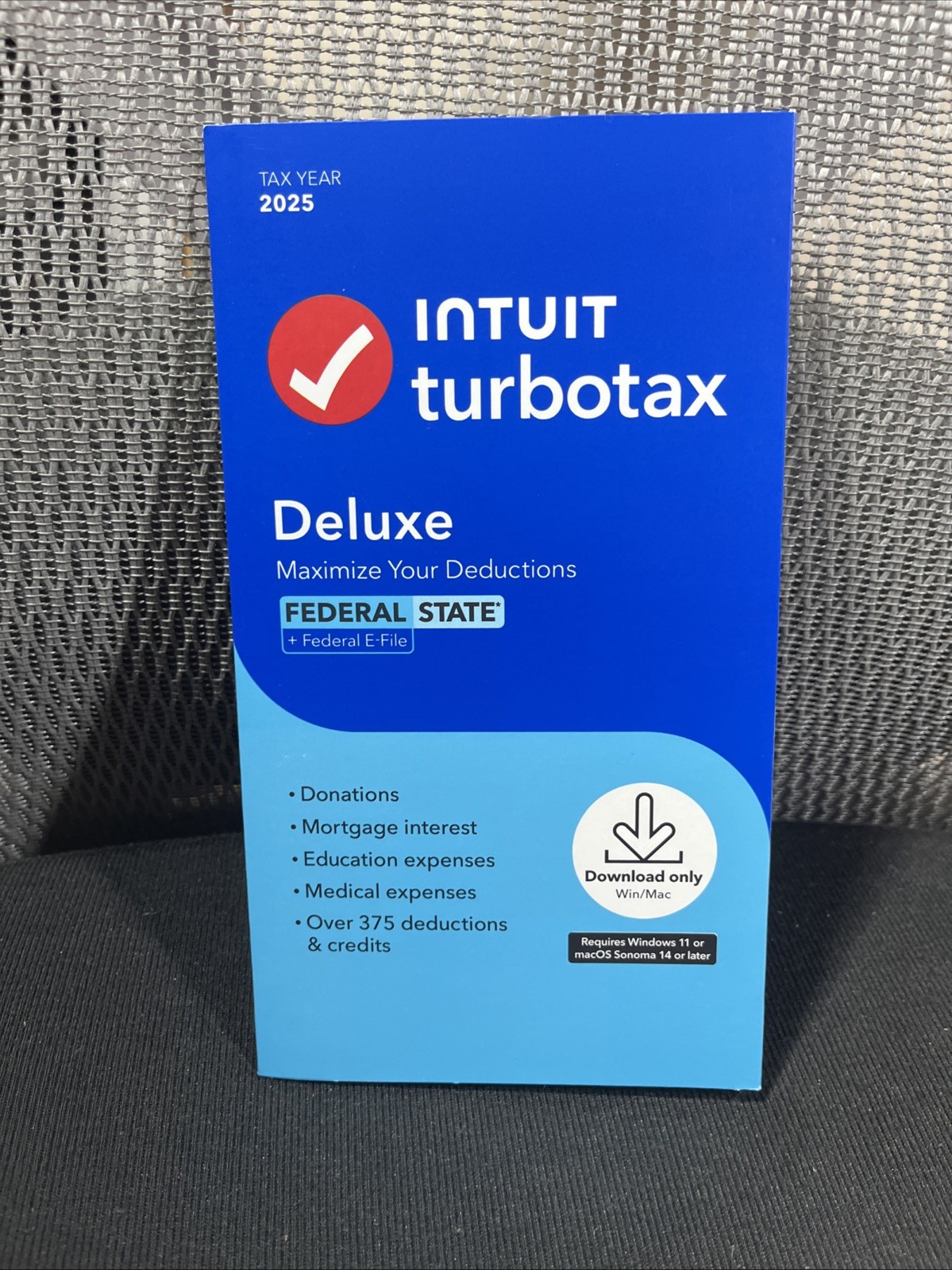 TurboTax Deluxe Desktop 2025 Federal & State Tax Return Product Key Card NEW
