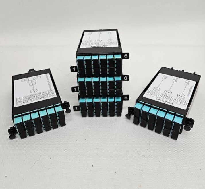 ***GREAT*** MIXED LOT OF 5 ENCONNEX FIBER CASSETTE 12 PAIR LC TO MTP-8