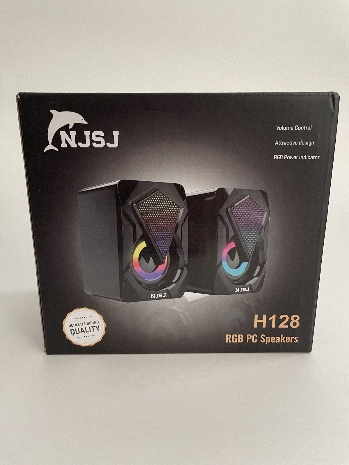 NJSJ H128 Light up Gaming Speakers Active Desktop Speakers 2.0 - NEW