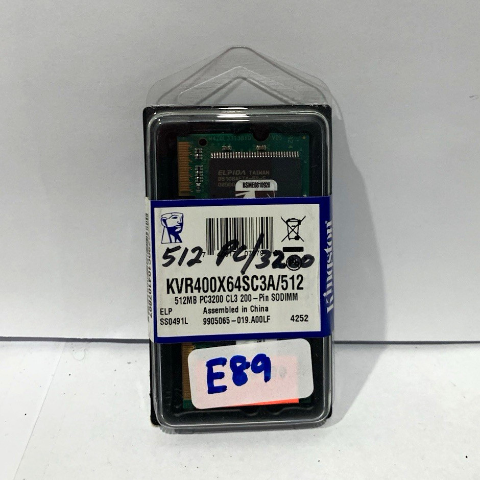 Kingston ValueRAM 512MB DDR1 PC3200 DDR-400 200-Pin SO-DIMM KVR400X64SC3A/512