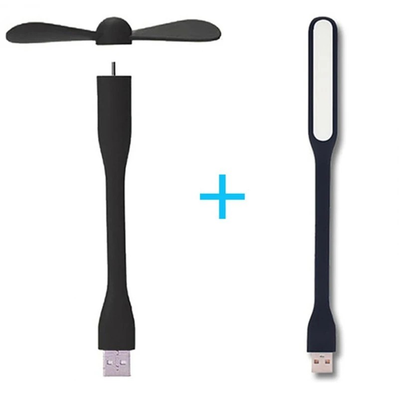 USB Fan Flexible Bendable Cooling Fan and USB LED Light