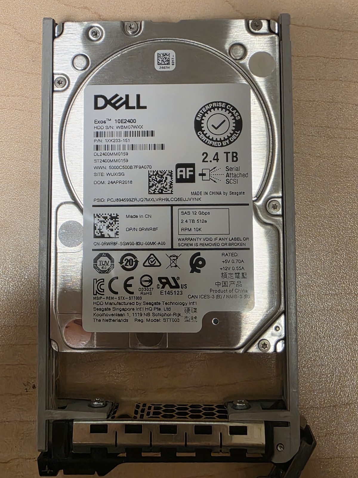 Lot Of 6 - Dell RWR8F 2.4TB 12G SAS 10K 2.5" Hard Drive ST2400MM0159 1XK233-151 