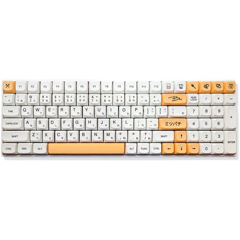 137 Key PBT Cute Keycap DYE-SUB XDA White Honey Milk English w/ Japanese