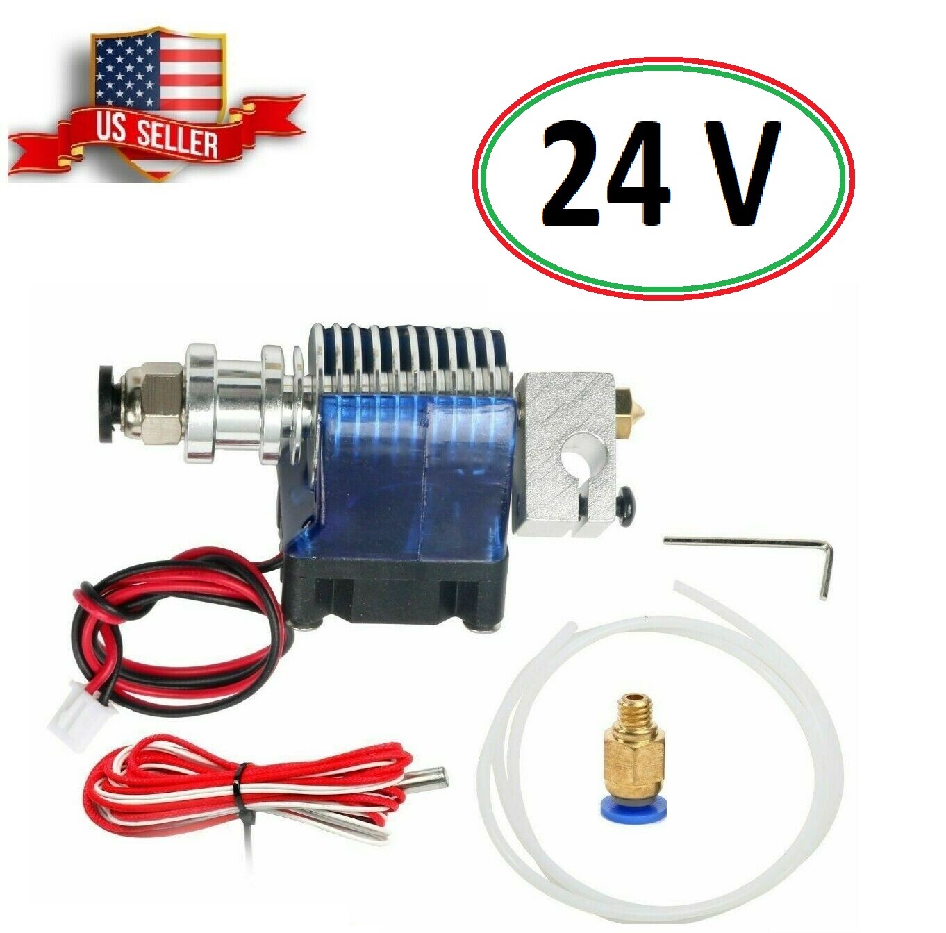 24V All Metal V6 J-Head Hotend  E-3D Extruder Brass Print Head