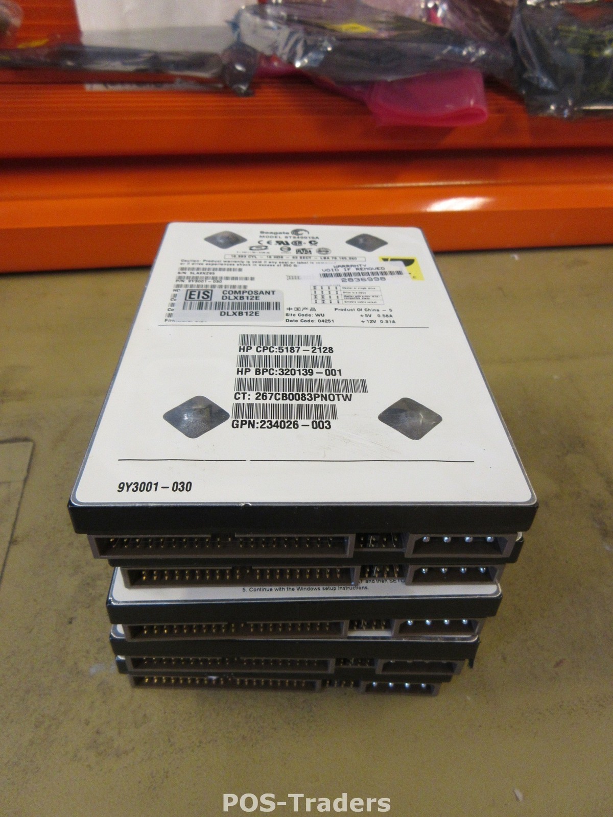 Seagate ST340015A, 5LA, WU, PN 9Y3001-030, 40GB IDE 3.5 Hard Drive HDD