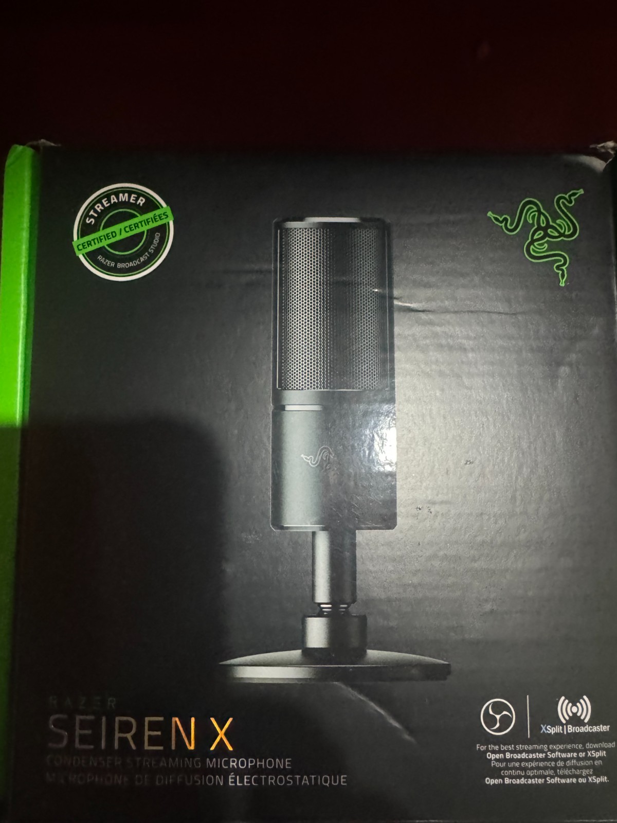 Razer Seiren X USB Condenser Streaming Microphone, Black, Supercardioid, Jack