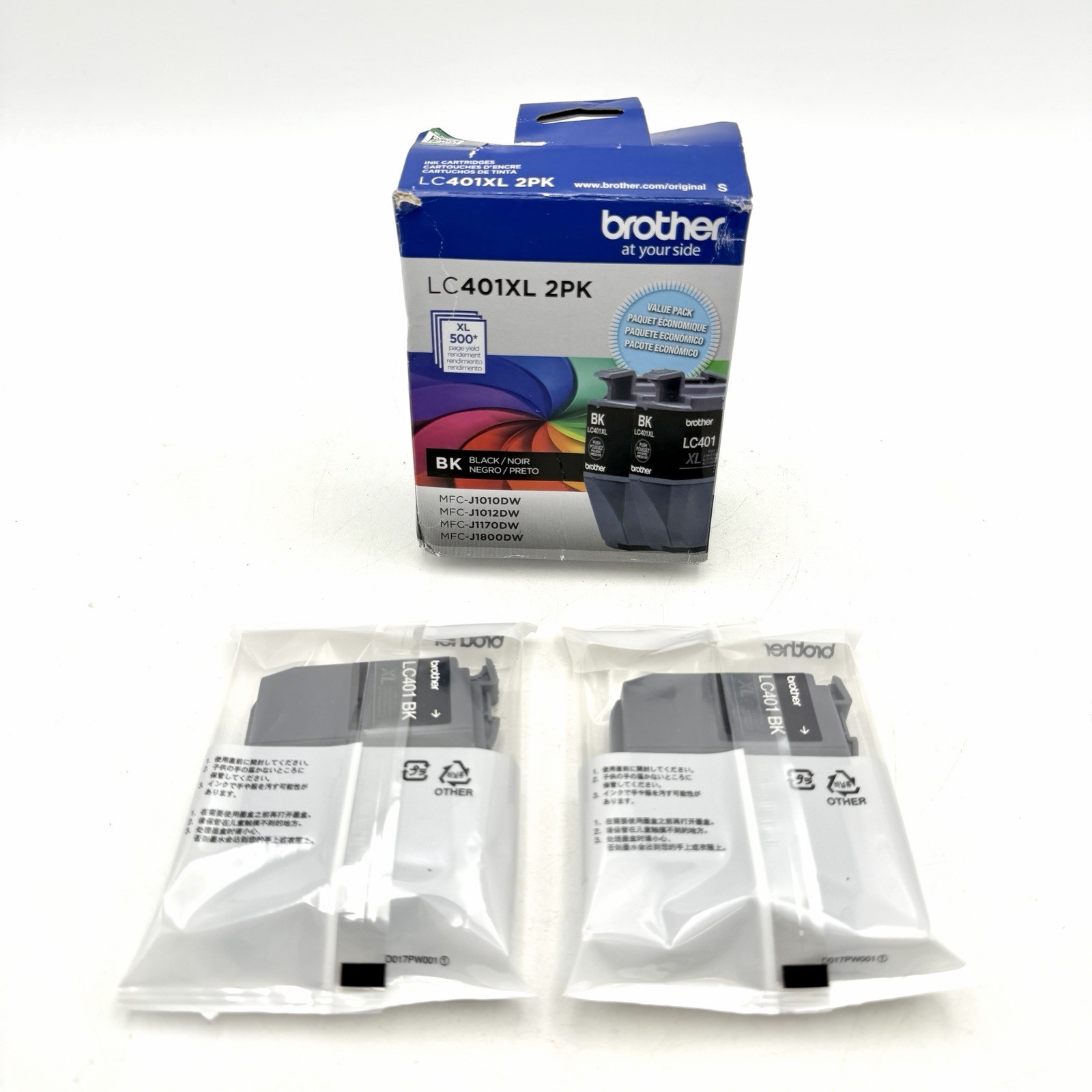 Genuine Brother 2PK  LC401XL 2PK High-Yield Black Ink Cartridges - Exp 2028/10