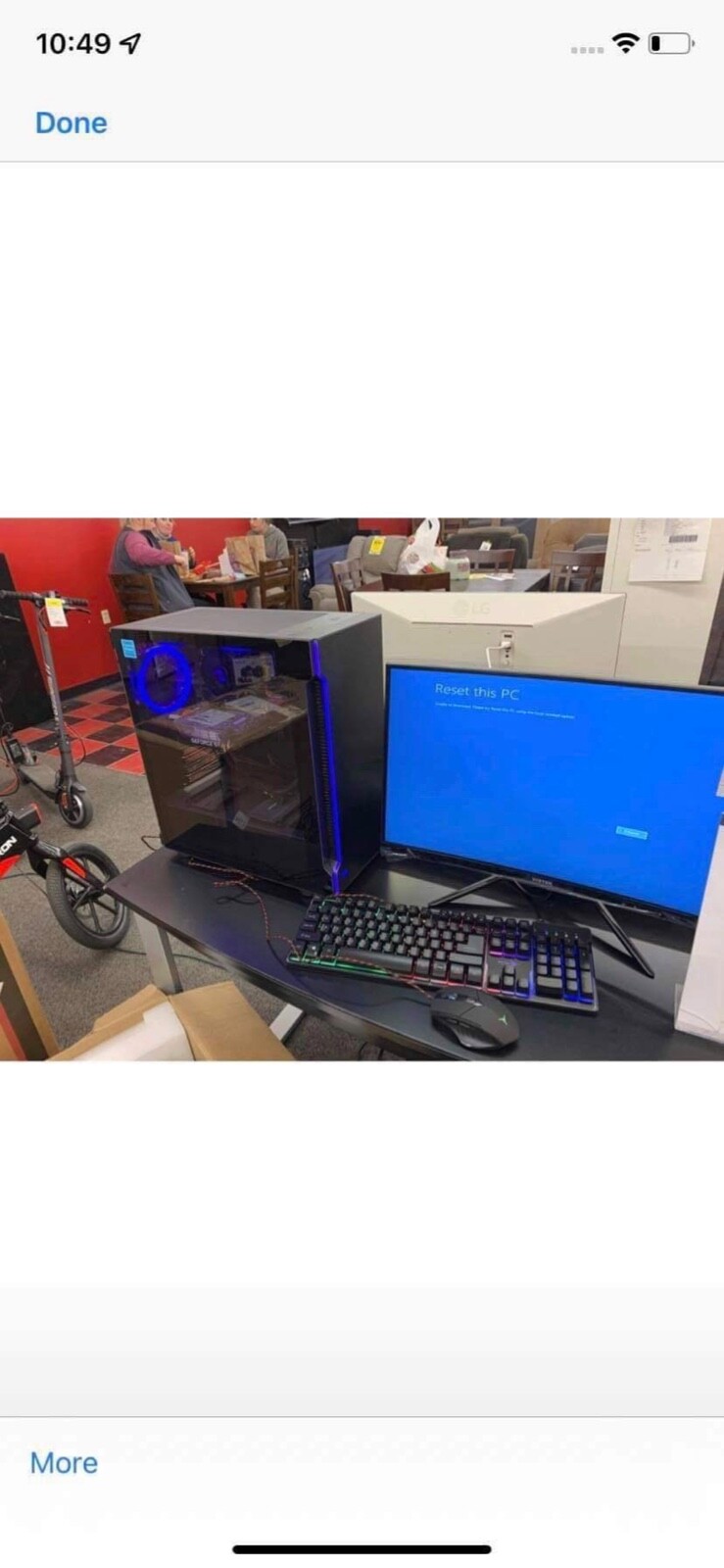 skytech shadow 1600spek gaming pc desktop with Viotek monitor & accessories.