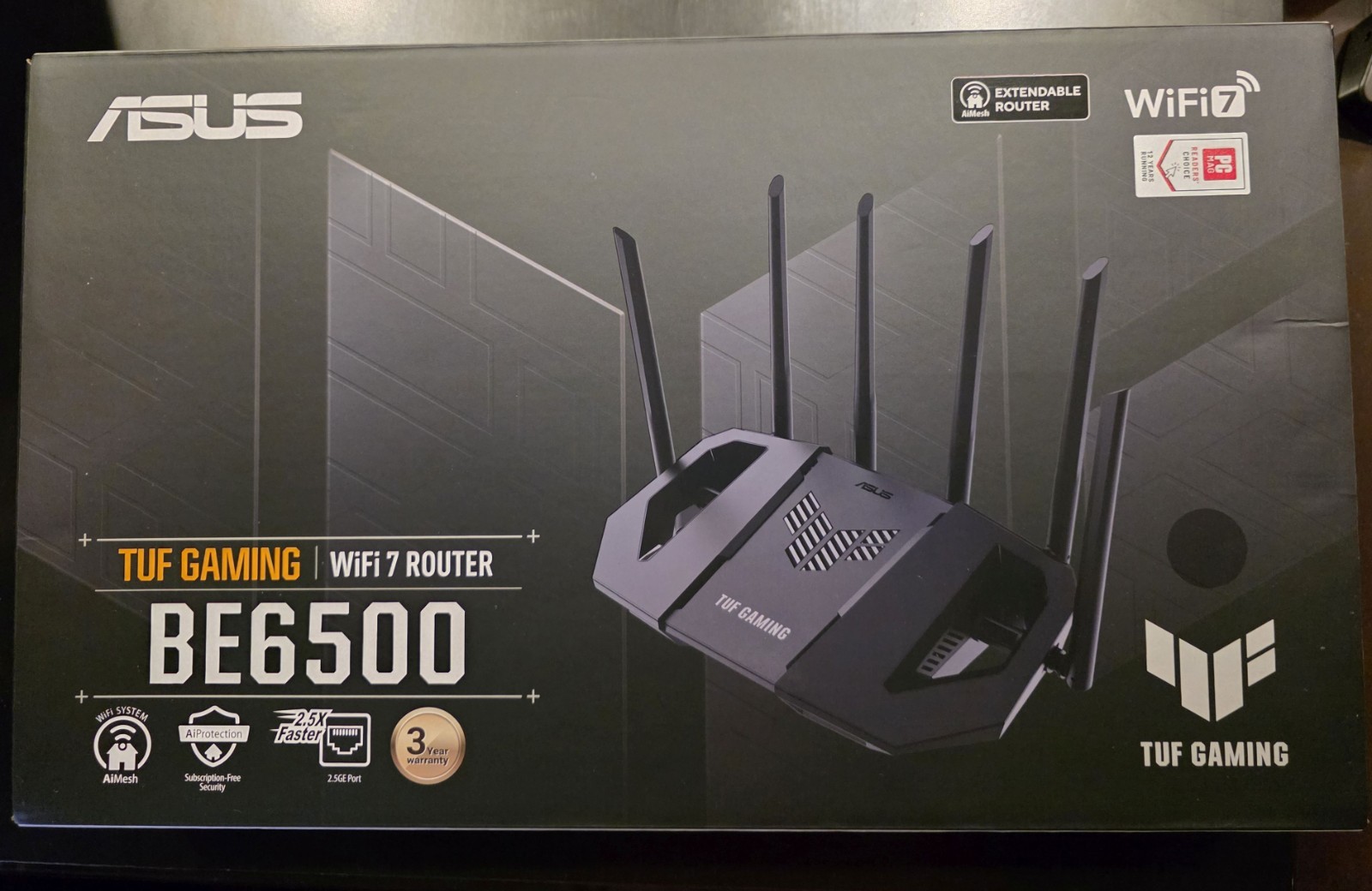ASUS TUF-BE6500 WiFi 7 4x 2.5Gb Gaming Router NEW MLO Extendable Mesh Capable