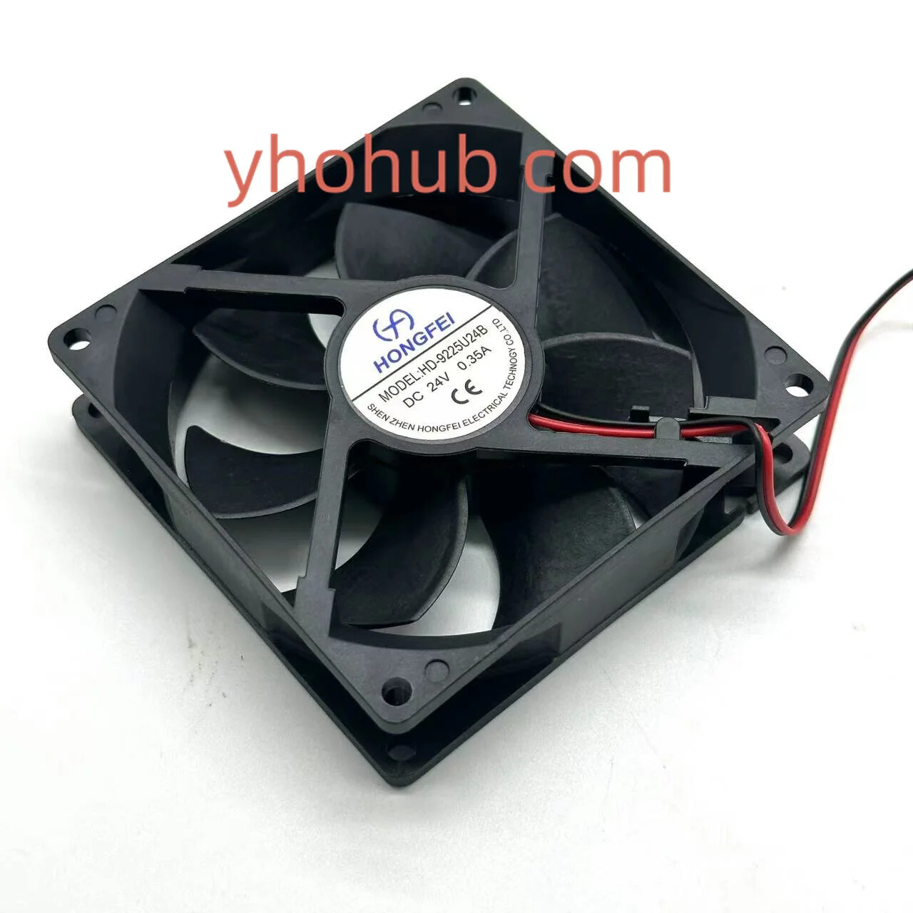 HongFei HD-9225U24B DC 24V 0.35A 92x92x25mm 2-Wire Sever Cooling Fan