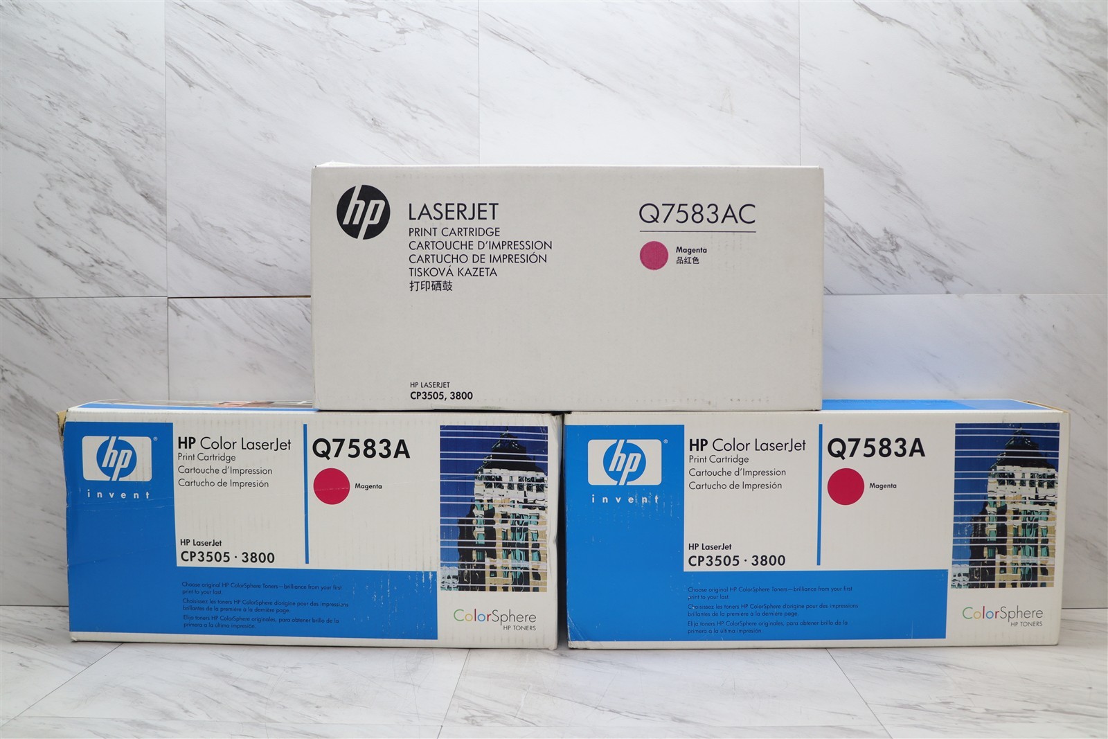3 LOT - NEW HP 503A Q7583A Magenta Toner Cartridge Q7583AC LaserJet CP3505 3800