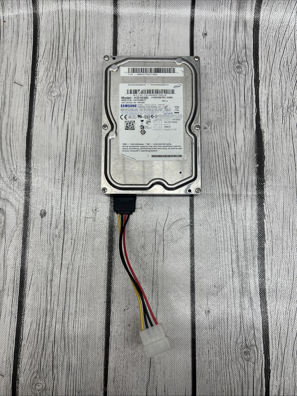 Samsung HD103SI 1000GB 3.5"  HD103SI P/N: SATA HDD Untested Parts