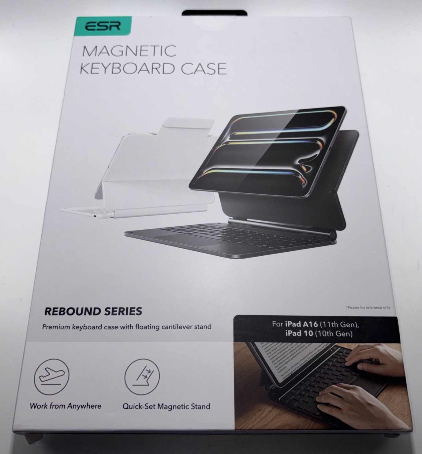 ESR for iPad A16/10th Gen Case with Keyboard, Quick-Set Magnetic Stand Black
