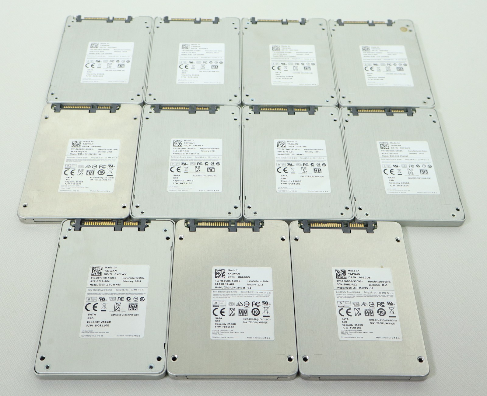 Lot of 11x Lite-on 256GB 2.5" SATA SSD XFJWX 66GD5