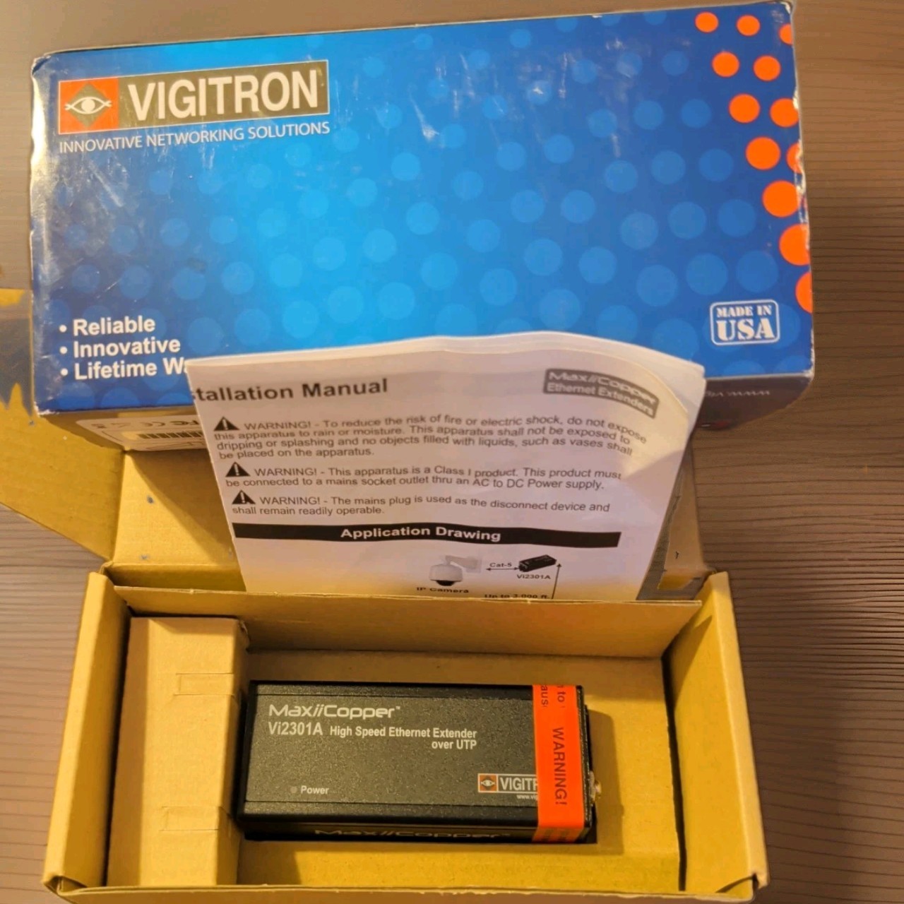 Genuine New Vigitron Vi2301A 1-port UTP Ethernet and PoE Extender