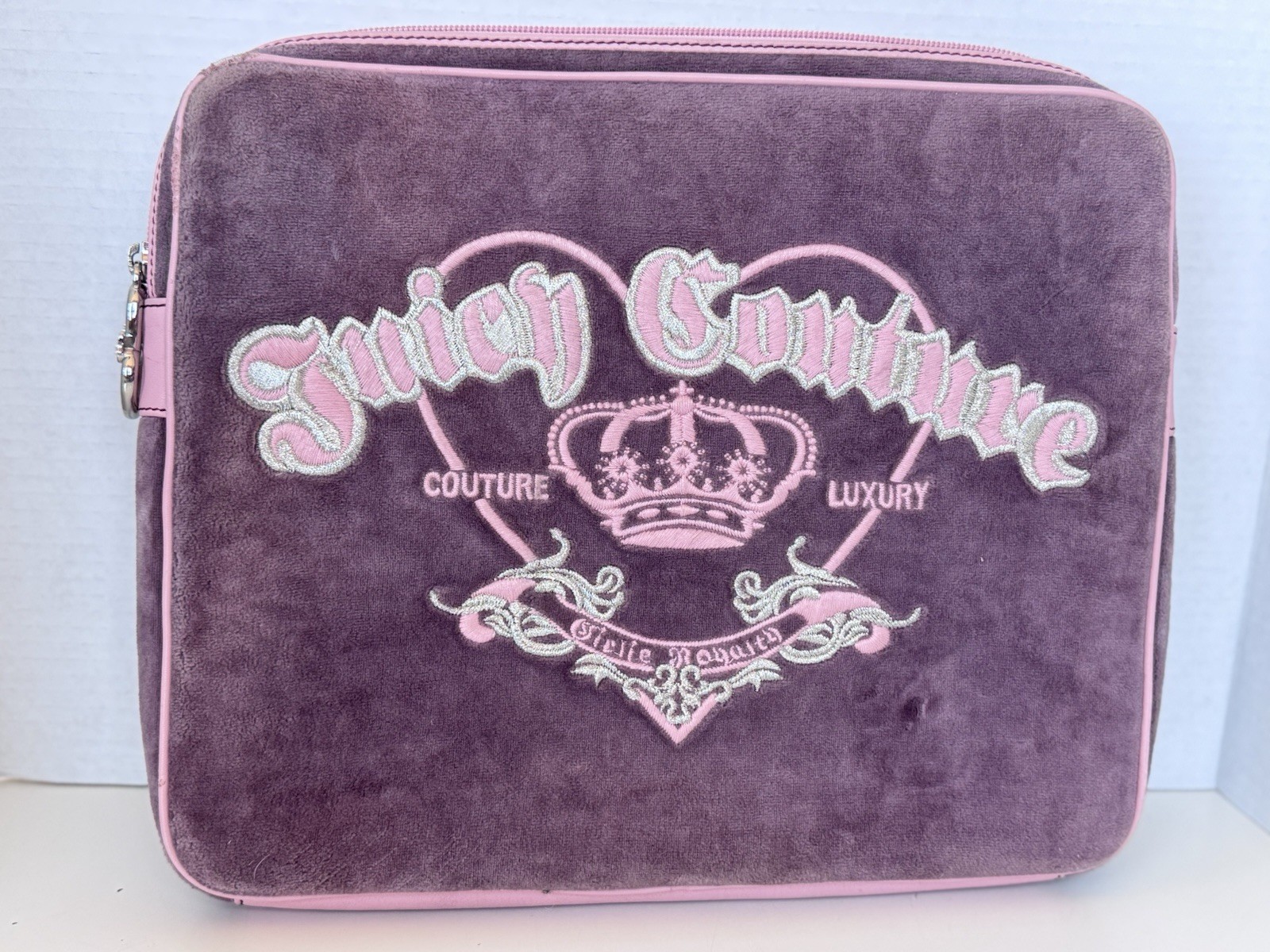 Juicy Couture Laptop Case Y2K Pastel Lavender Pink