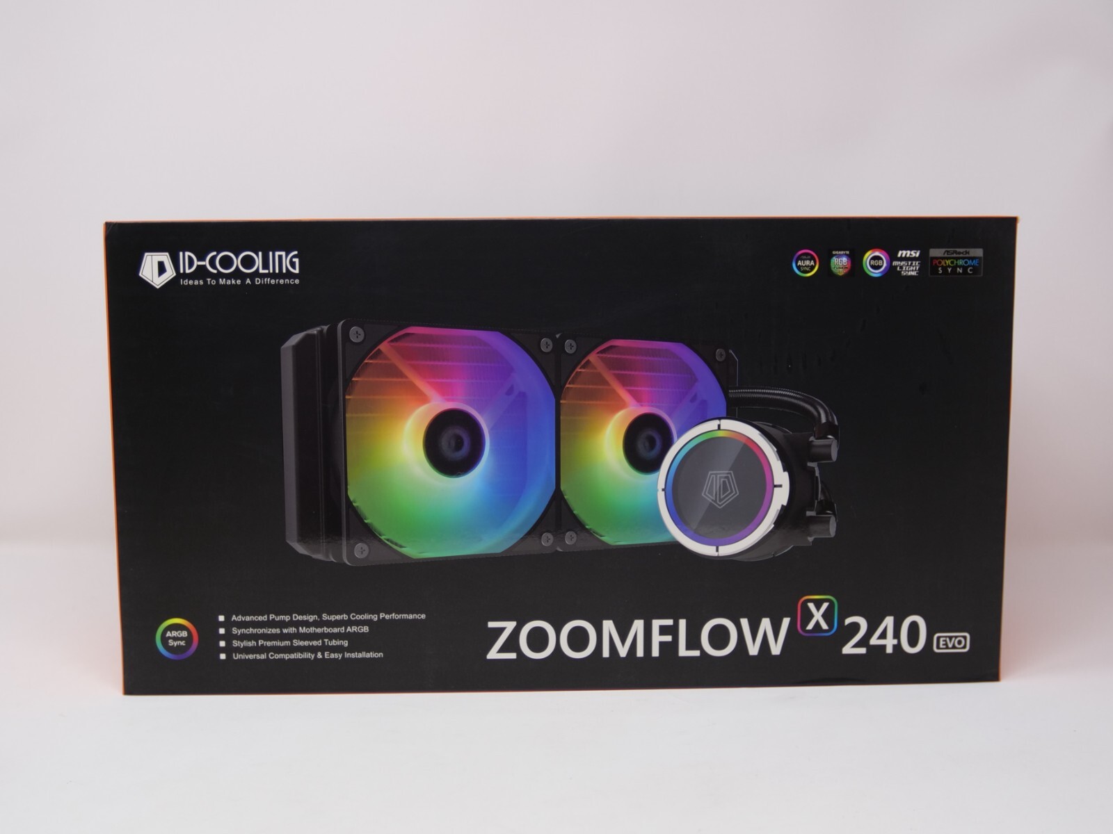 ID-COOLING ZOOMFLOW X240 EVO Black - New Sealed NIB