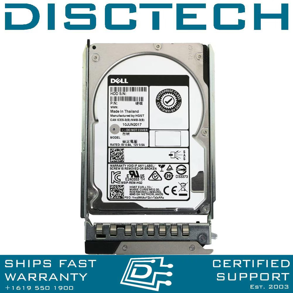 Dell 400-ATIN / HF81W 600GB 2.5" 15K RPM 512n HS SAS Hard Drive Kit DXD9H