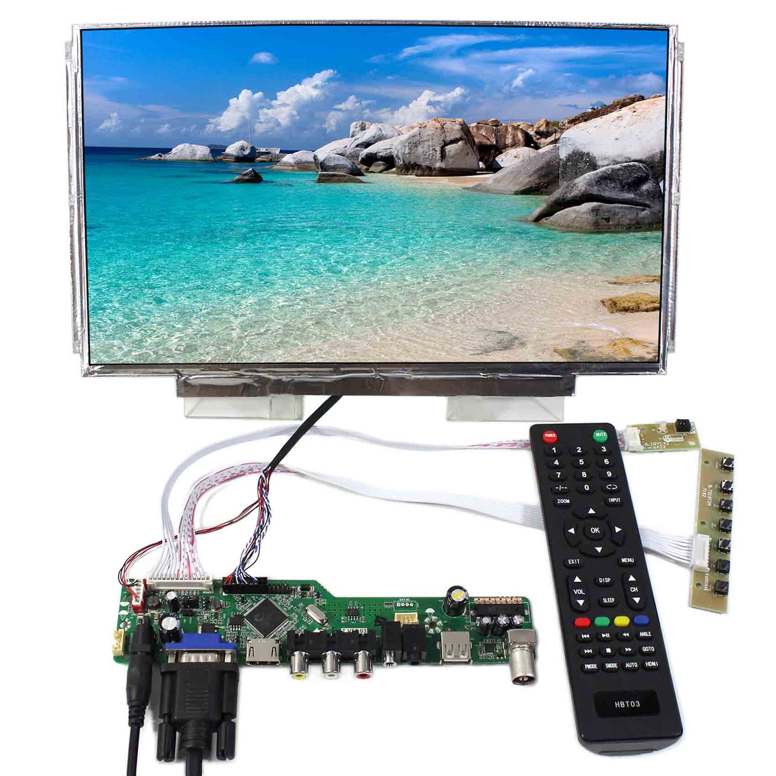 HD VGA AV USB RF LCD Controller Board 13.3" 1366X768 LP133WH2 N133BGE LCD