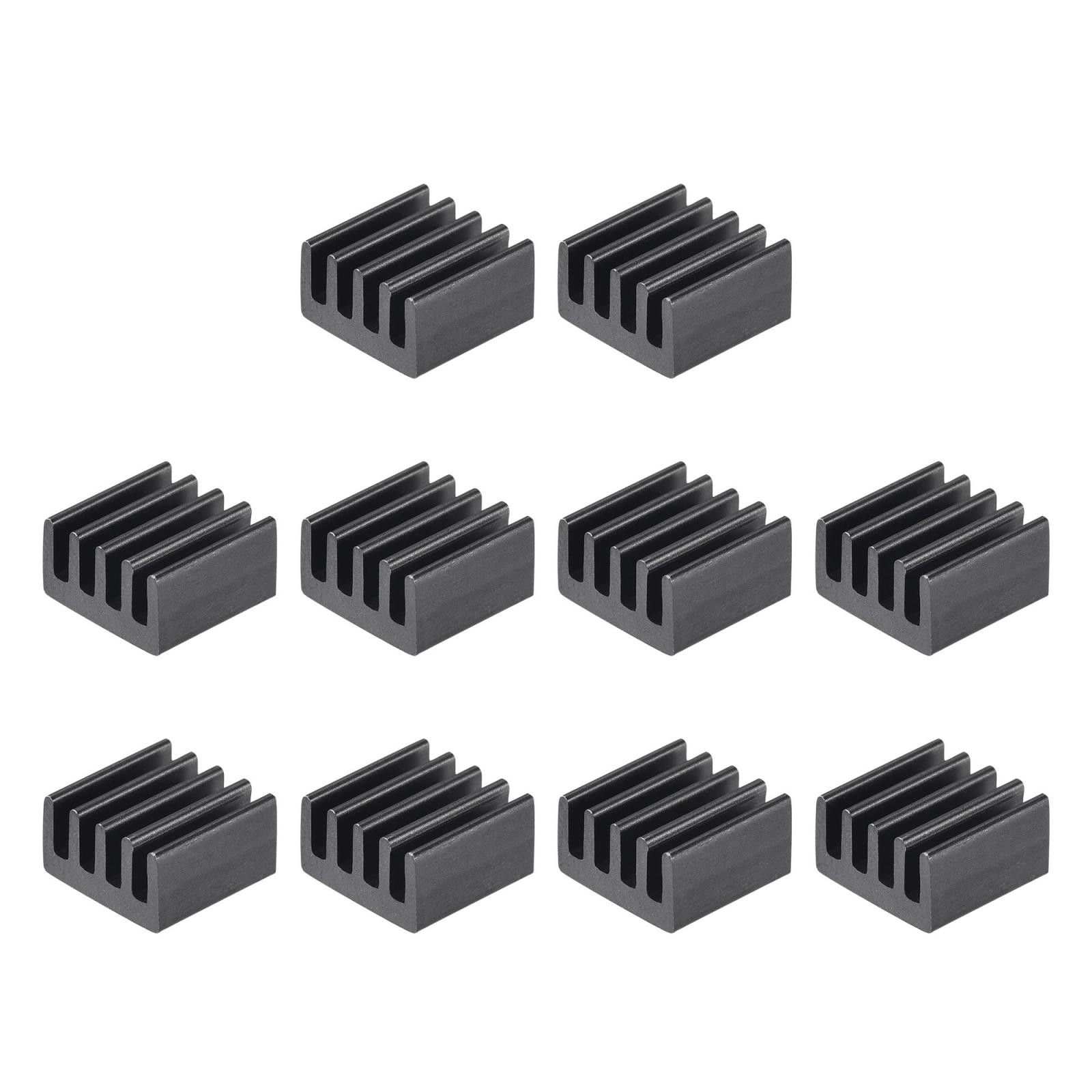 9x9x5mm Black Sticky Aluminum Heatsink Electronics Cooler for IC,MOS 10 Pcs