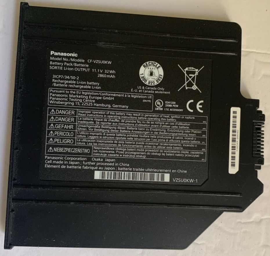 USED CF-54 Panasonic Original Battery Pack CF-VZSU0KW Media Bay 2nd Battery Pack