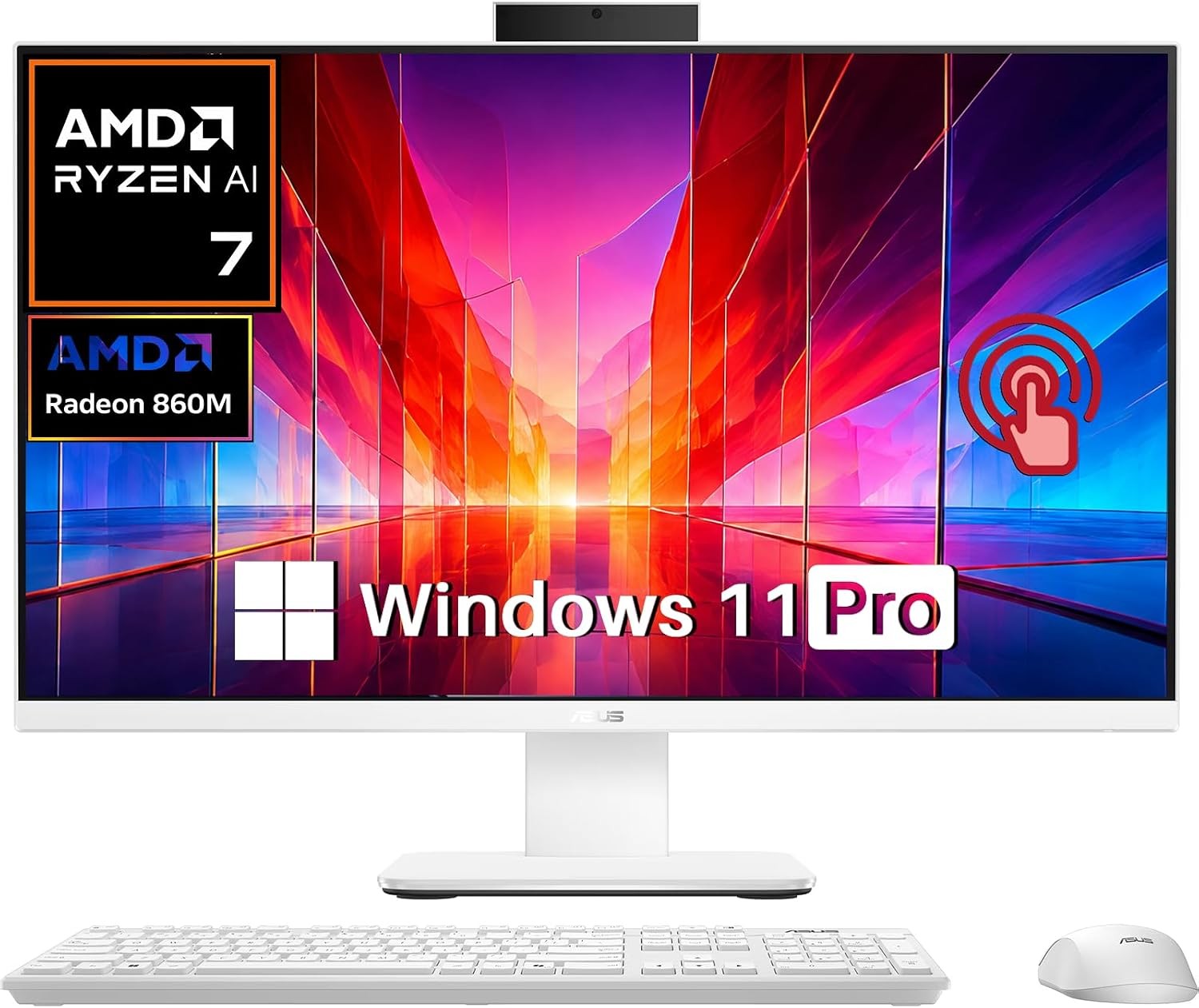 ASUS VM670 27" FHD Touch-Screen All-in-One - Copilot+ PC - AMD Ryzen AI 7 350