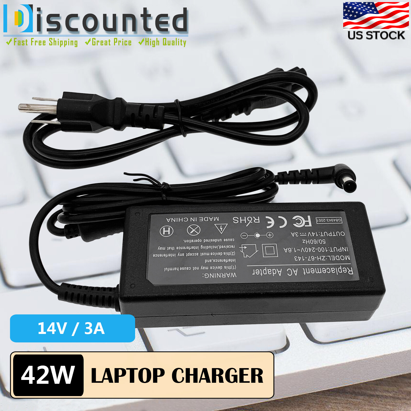 AC Adapter Charger for Samsung SyncMaster BX2331 S22A350H LCD Monitor Power Cord