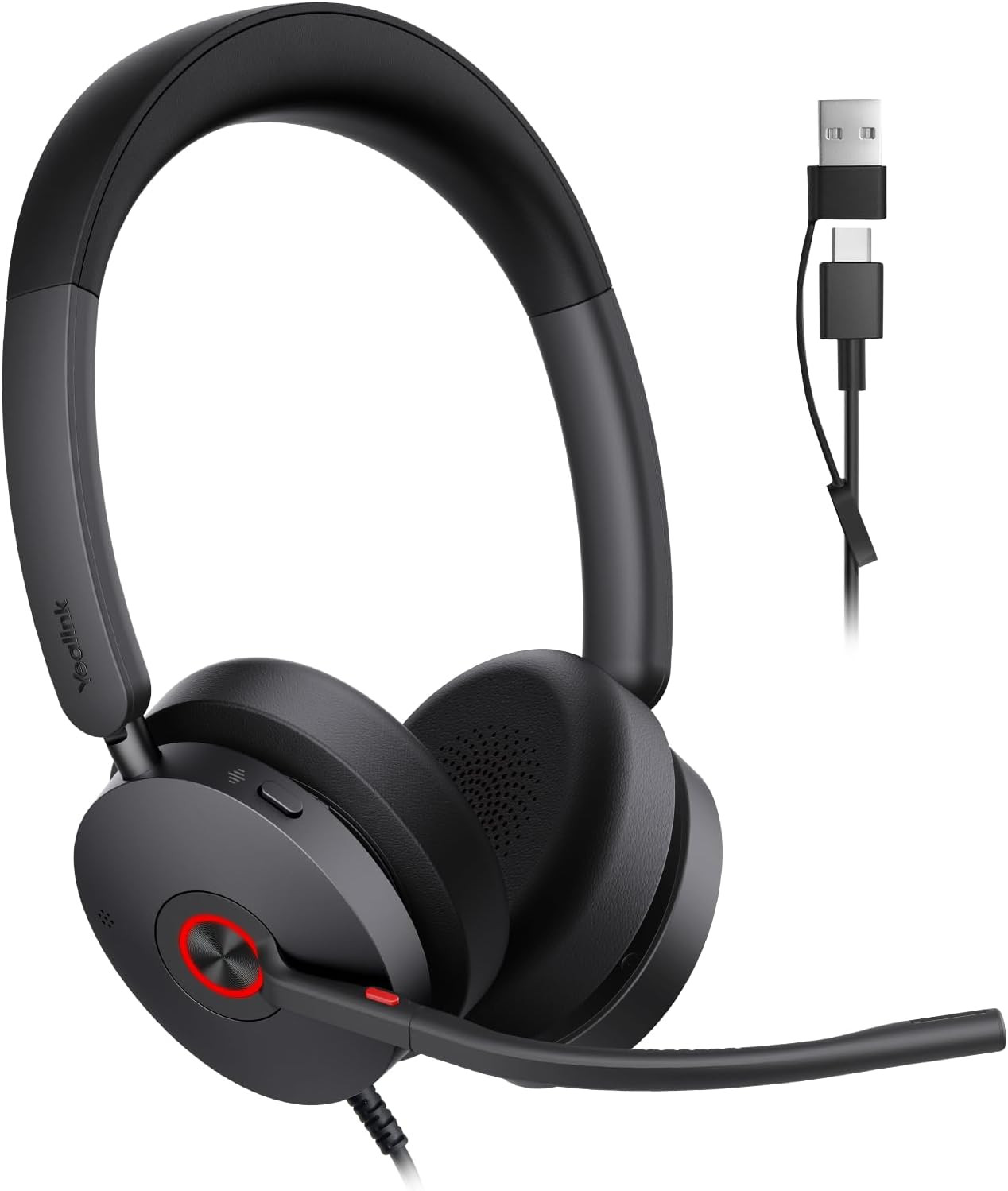 UH48 ANC Wired USB-C/A Headset, 6 AI Noise-Canceling Microphones