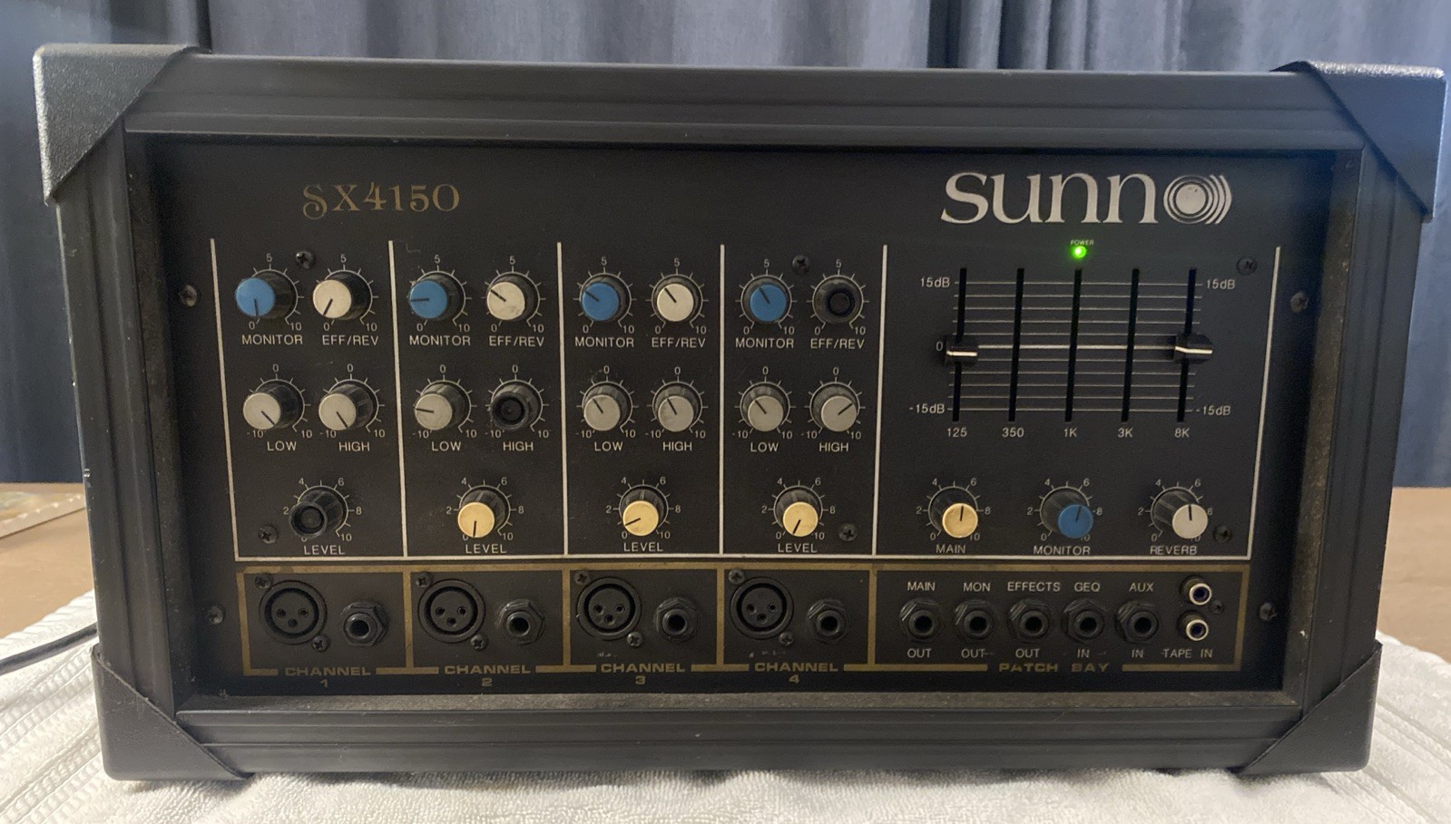 Vintage Sunn SX4150 Powered Mixer Amp 4-Channel PA System with EQ – Tested Works