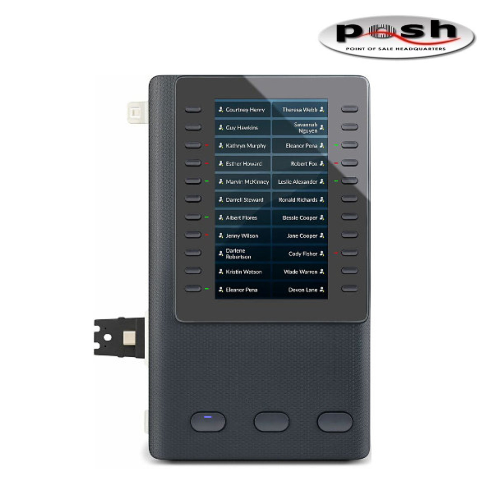 Poly Edge E Expansion Module (85W93AA) – 4.3" Color Display, 20-Key Sidecar, USB