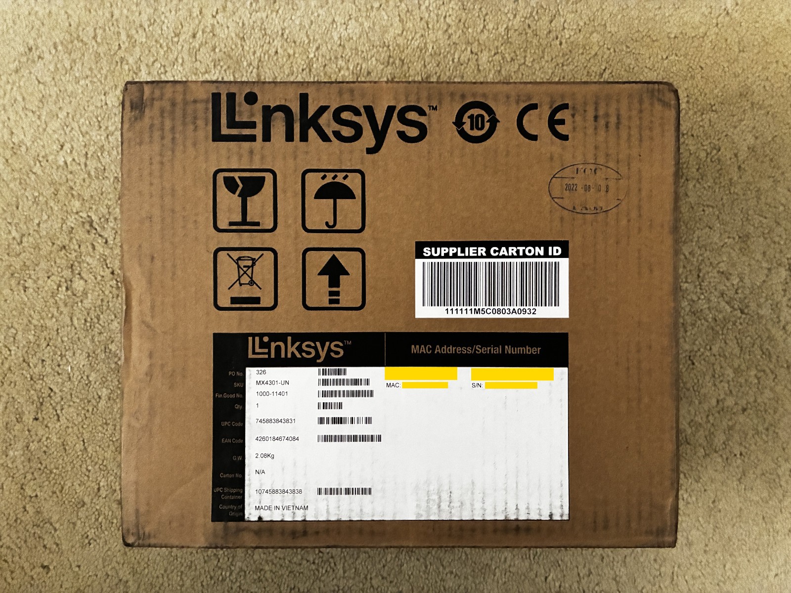 NEW Linksys HomeWRK MX4301  Tri-band Wi-Fi 6 4.2Gbps LN1301 MX4300 router white