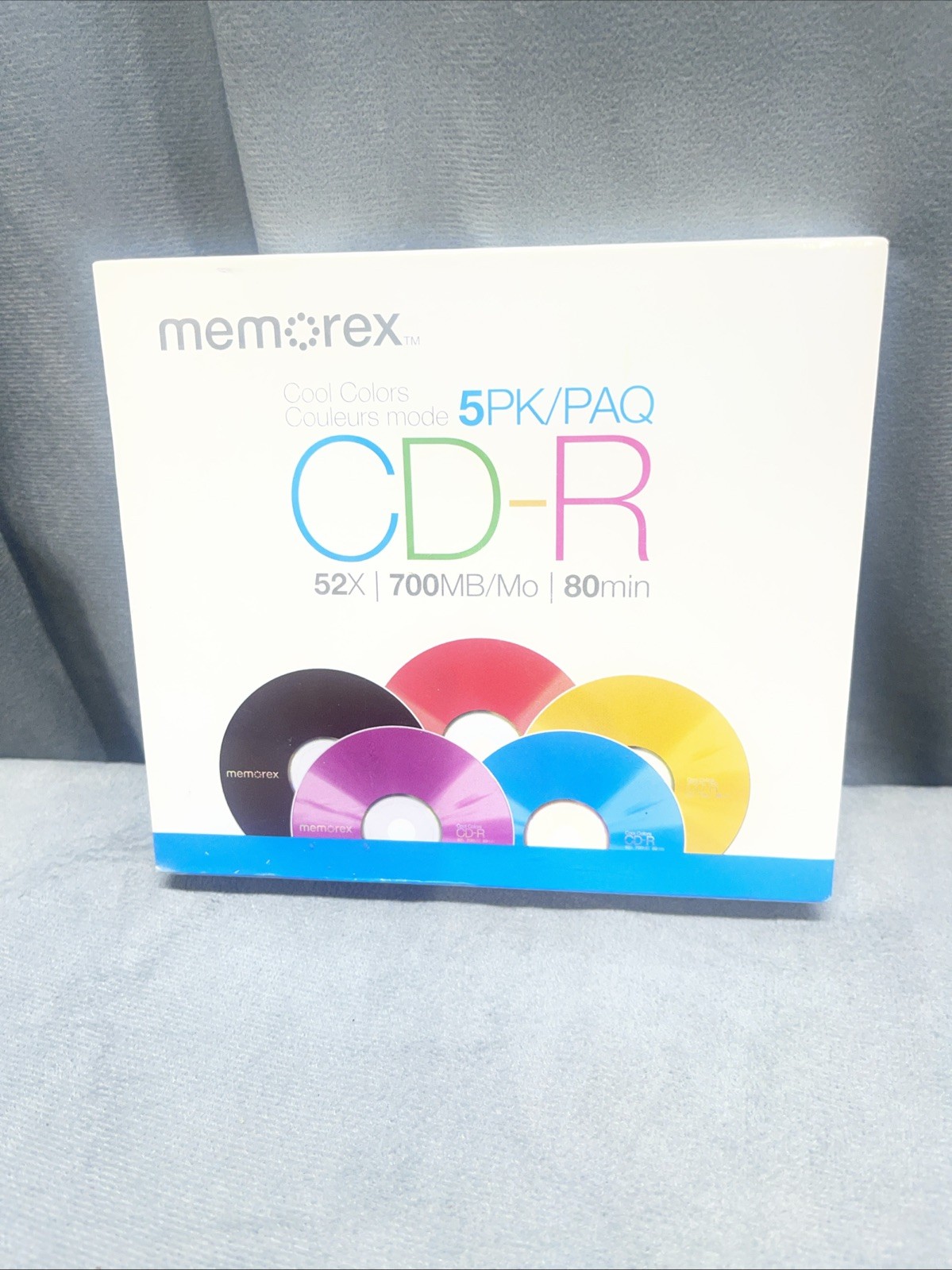 Five (5) Memorex Cool Colors CD-R 52X 700MB 80 min Blank Media Disc New Sealed