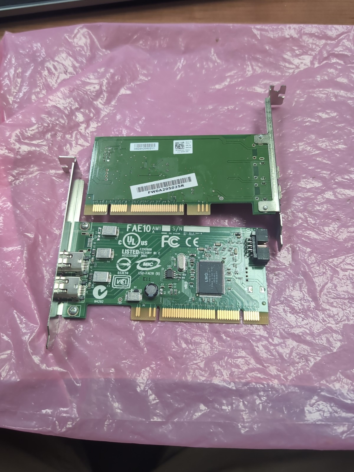 3-Genuine Dell 0H924H Dual Port IEEE-1394 PCI Firewire card LS2-FAE10 E252809 LU