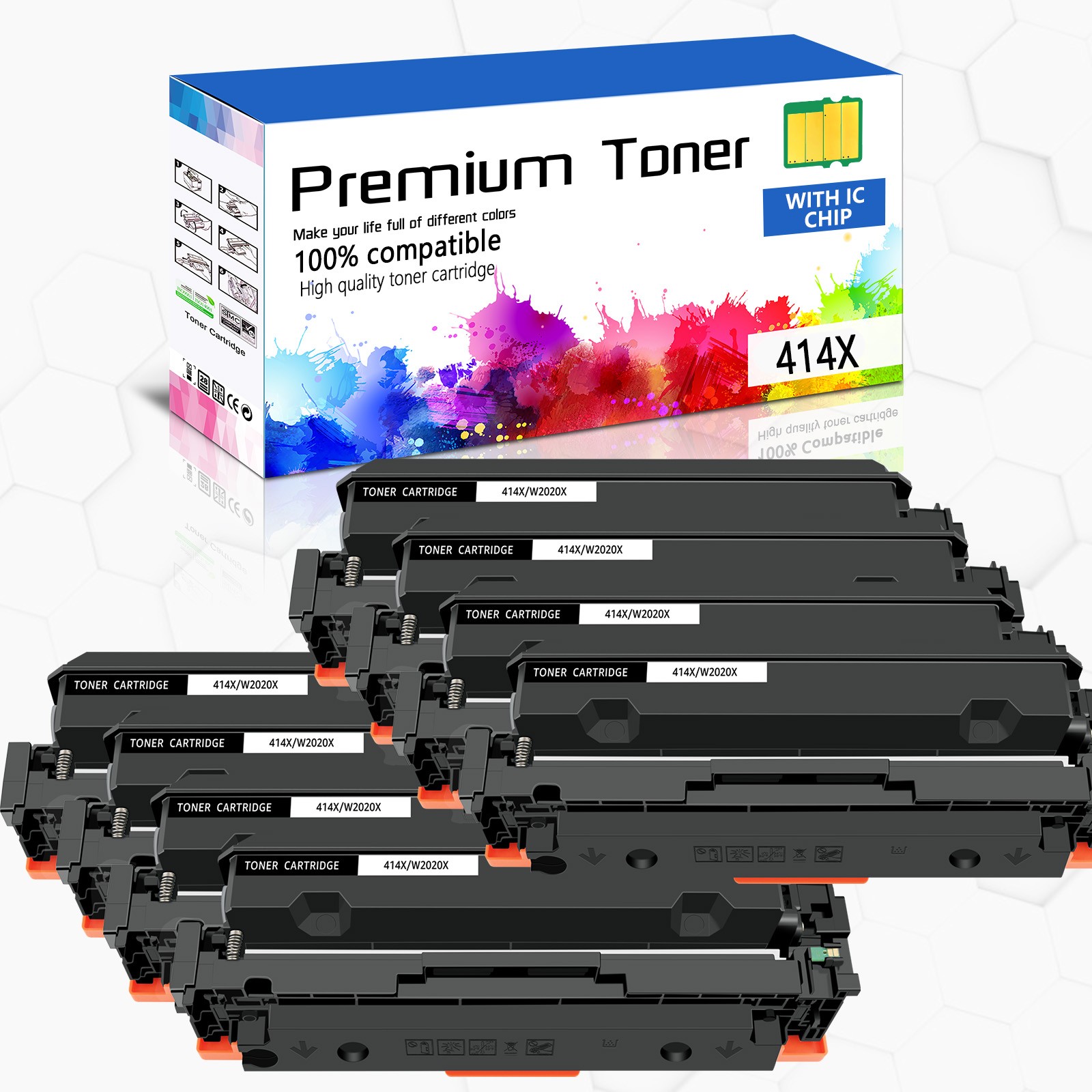 8PK W2020X Toner Cartridge Compatible with HP 414X LaserJet Pro M479fdn M454dw