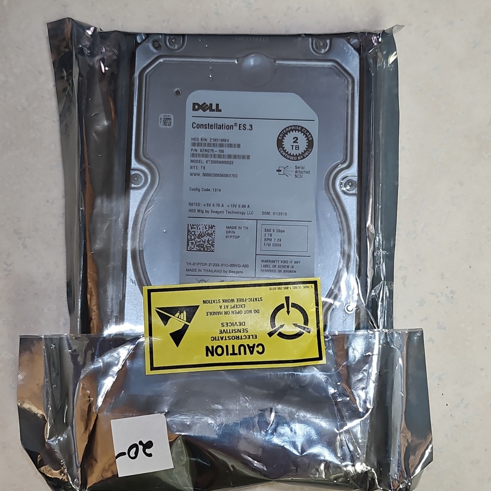 Dell Constellation ES.3 ST2000NM0023 2TB 3.5 SAS 6Gbps 7200RPM SED