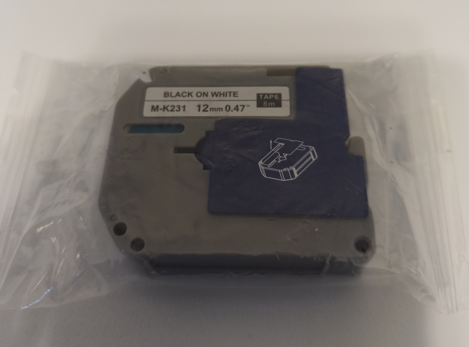 Black On White Label Cartridge M-K231 Compatible with Brother 12mm 0.47 Vevor